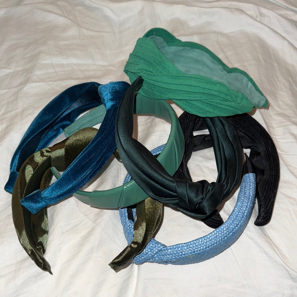 7 Headband Set - Green, Blue, Black